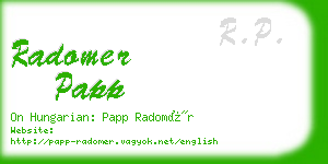 radomer papp business card